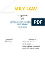 Family Law: Assignment On