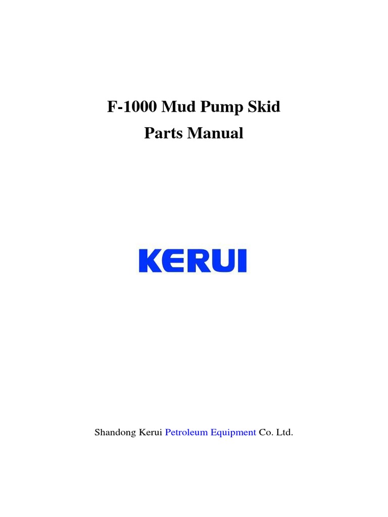 F-1000 Mud Pump Skid Parts Manual | PDF | Pipe (Fluid Conveyance) | Pump