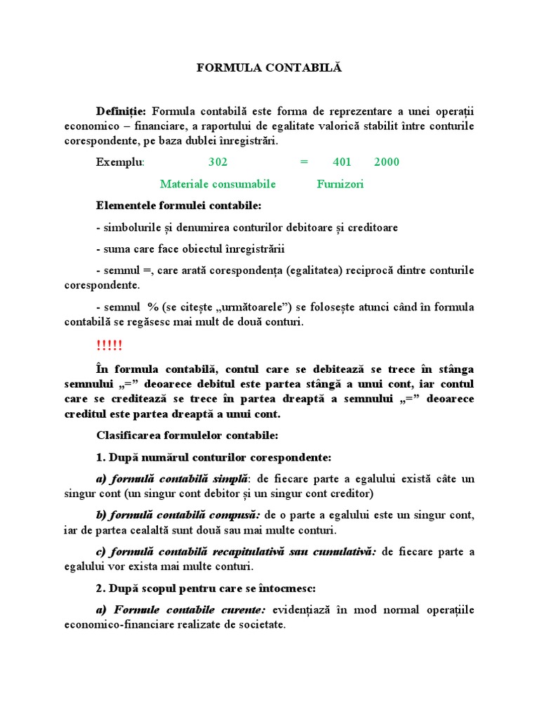 Formula Contabilă | PDF