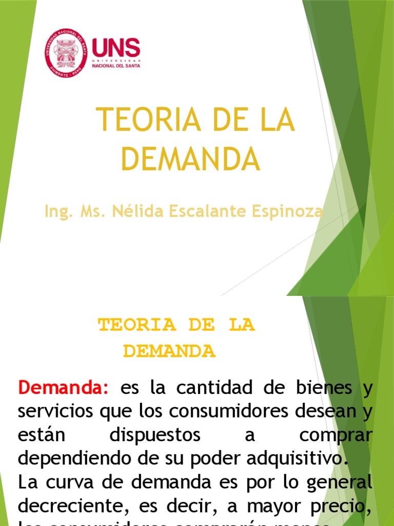 Teoría de la Demanda en Economía | PDF | Oferta y demanda | Elasticidad ...