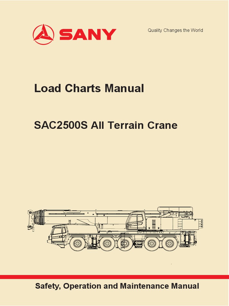 SAC2500S Crane Load Charts Manual | PDF | Crane (Machine) | Elevator