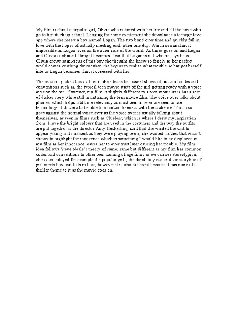 Final Film Idea and Justification | PDF | Wellness