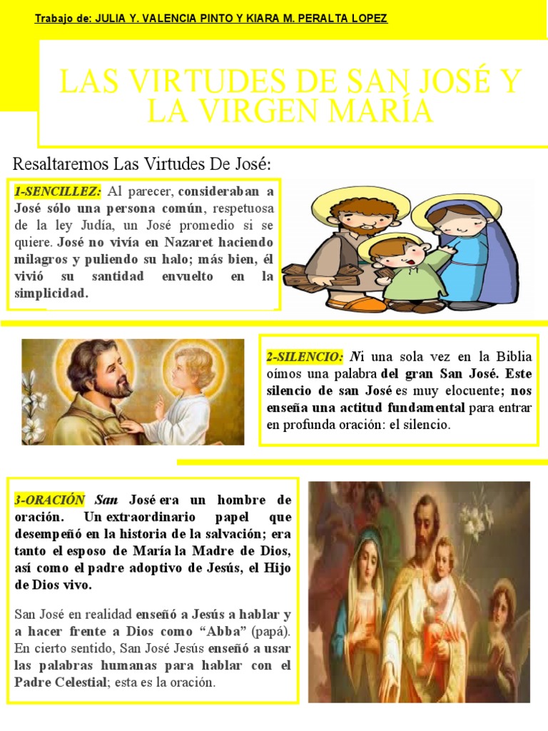 Virtudes de San José y la Virgen María | PDF | San José | María, madre ...