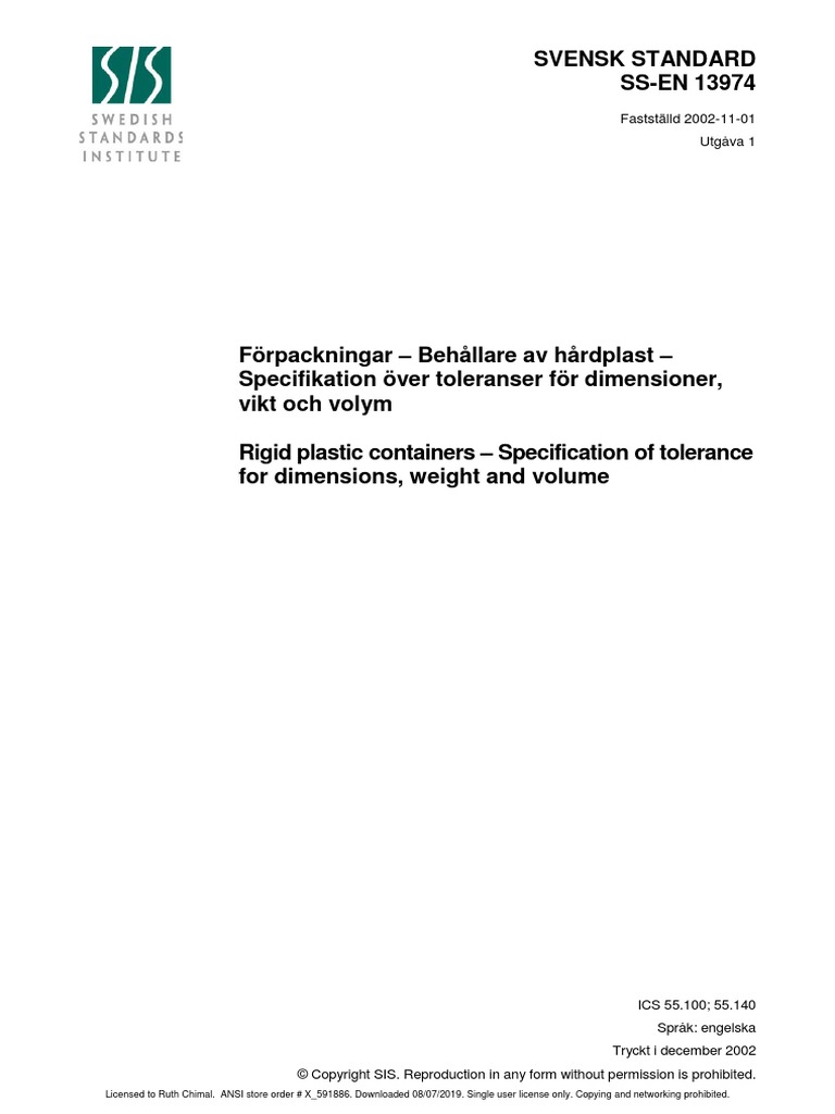 Svensk Standard SSEN 13974 Fastställd 20021101 Utgåva 1 PDF