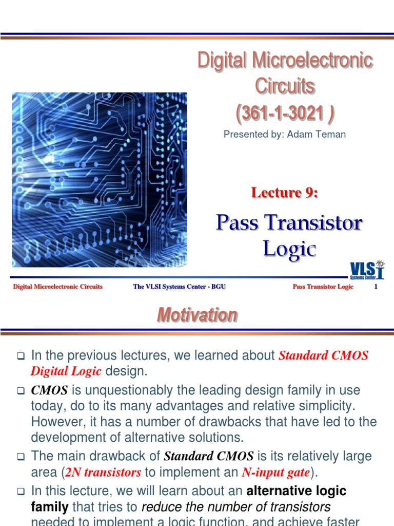 Digital Microelectronic Circuits (: Pass Transistor Logic | PDF | Logic ...