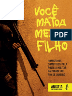 Anistia Internacional. Vocâ Matou Meu Filho Anistia Internacional 2015