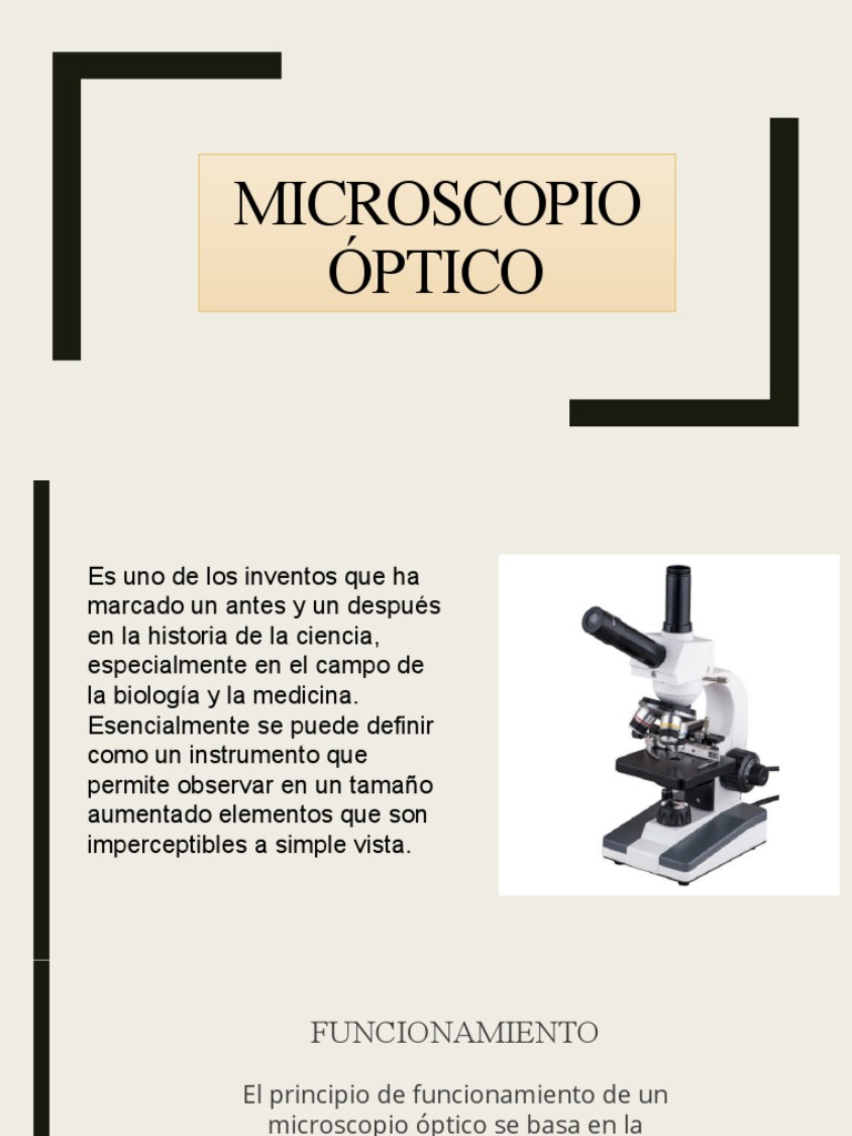 Definición y funcionamiento del microscopio óptico | PDF | Ciencia y ...
