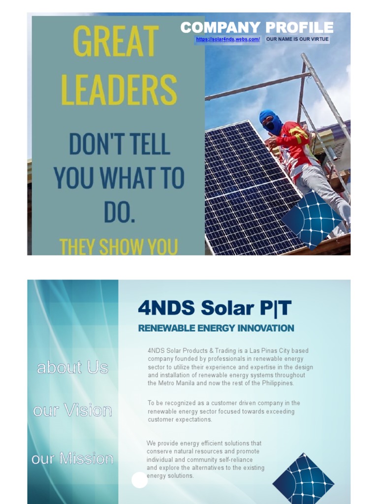 4NDS Solar Company Profile PDF Electrical Grid Renewable Energy