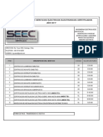 Electricidad Arancibia Daniel Lista de Precios