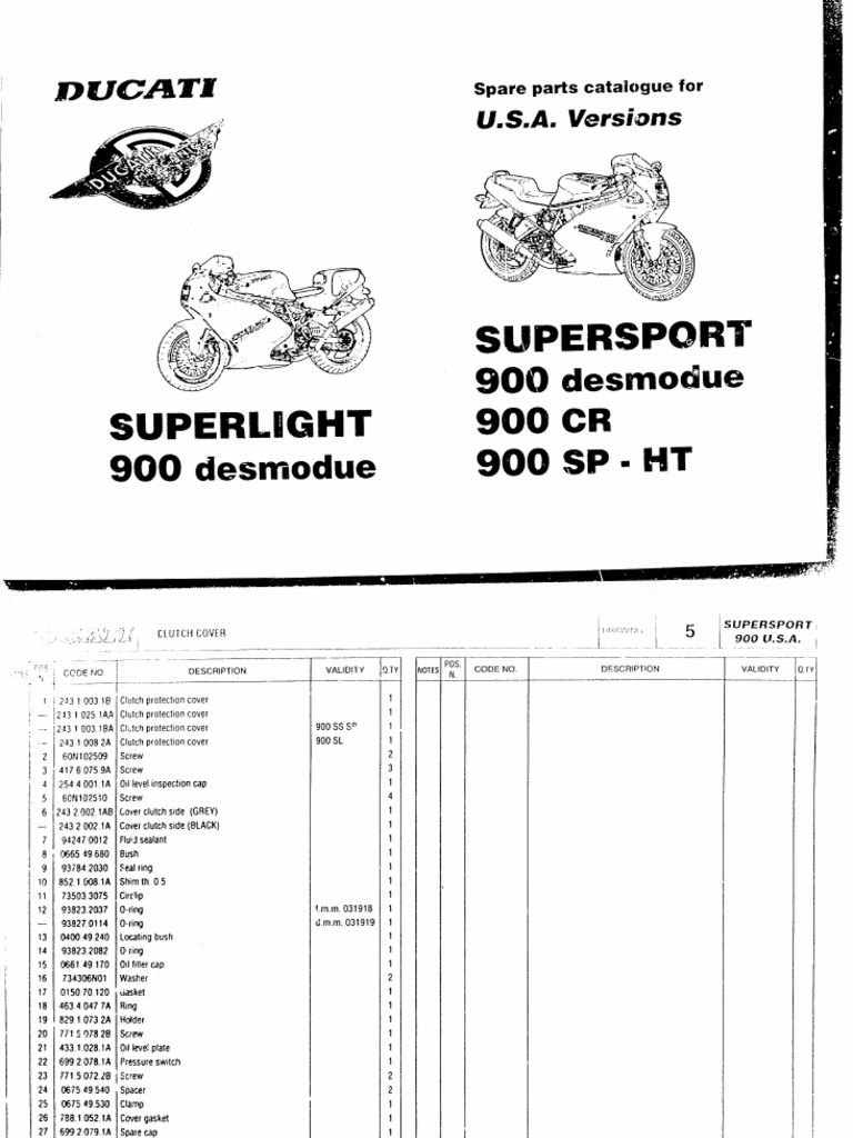 Ducati 900SS Parts Catalog | PDF