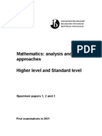 Spacimen Paper - 1, 2 and 3 For HL and SL - Analysis and Approaches 1 To 5