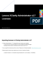 Lenovo Xclarity Administrator V2.7 Licenses: 2020 Lenovo Internal. All Rights Reserved