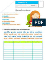 Gramática: Identificação e classificação de palavras por número de sílabas