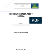 PPrograma Orden Aseo y Limpieza 2018