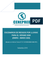 ESCENARIO DE LLUVIAS PARA EL VERANO 2020 Setiembre 2019 1