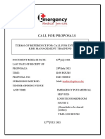 Proposal No. EMS 000830 TOR for Call for Enterprise Risk Management Training