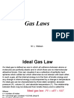 Gas Laws: M. L. Watson