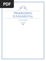 Programing Fundamental: (Document Subtitle)