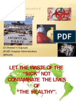 Hospital Waste Management: - DR - Sharad H.Gajuryal, JR, MD Hospital Administration Bpkihs