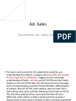 Ad-Sales: Presentation By: Sahar Quaze