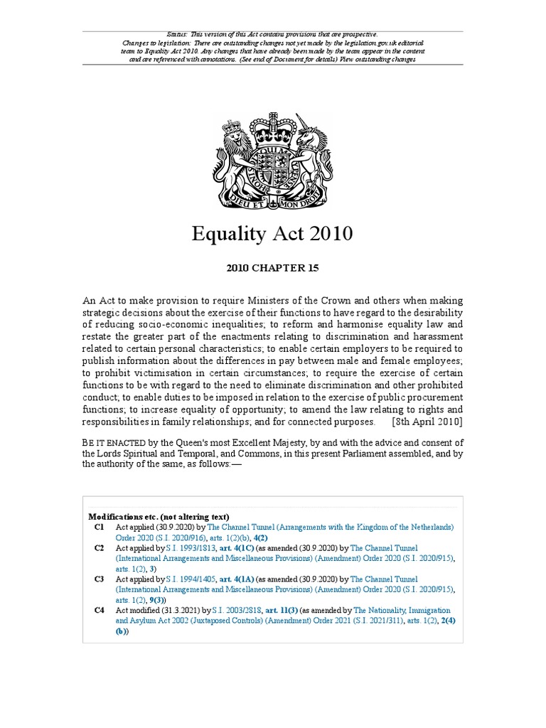 Equality Act 2010 PDF Discrimination Disability