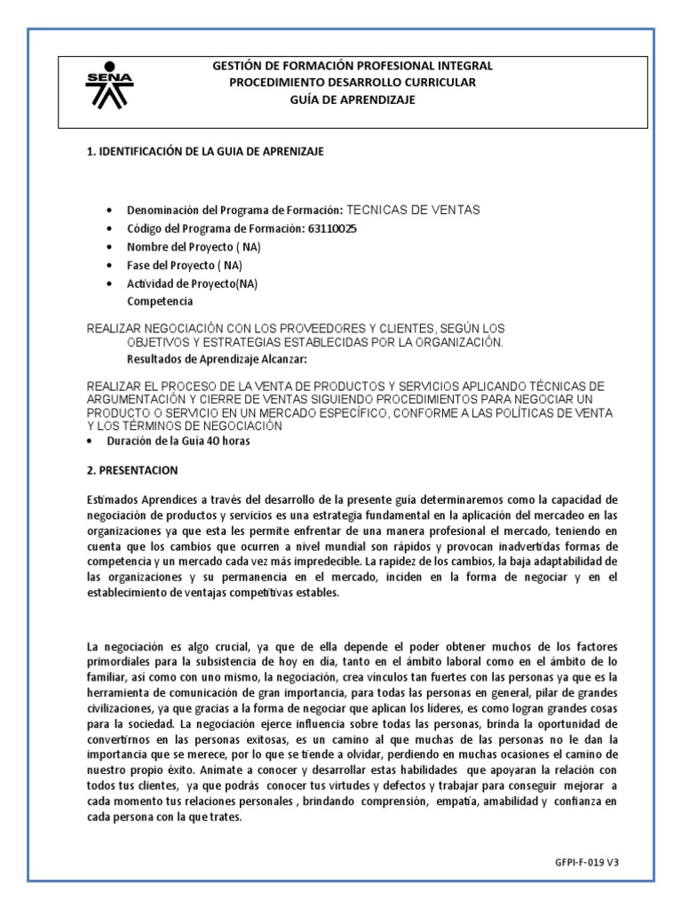 Técnicas de Ventas y Negociación | PDF | Análisis FODA | Marketing