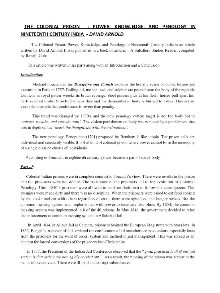 Colonial Prison Pdf