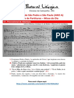 Partituras Solenidade de Sao Pedro e Sao Paulo Ano b - Missa Do Dia 04-07-2021 1