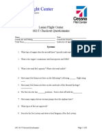 Lanier Flight Center 182-T Checkout Questionnaire