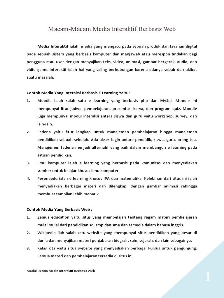 Media Interaktif Berbasis Web untuk Pembelajaran | PDF | Seni
