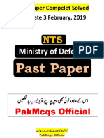 Mod Paper Compelet Solved Test Date 3 February, 2019: Pakmcqs Official