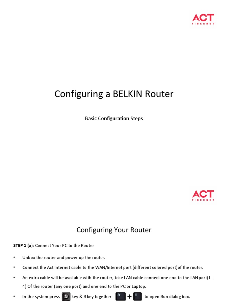 Configuring A BELKIN Router: Basic Configuration Steps | PDF | Wi Fi ...