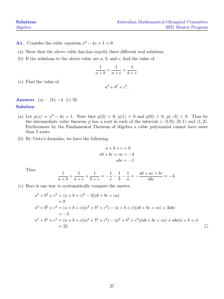J4 Solutions Latex Pdf Zero Of A Function Algebra