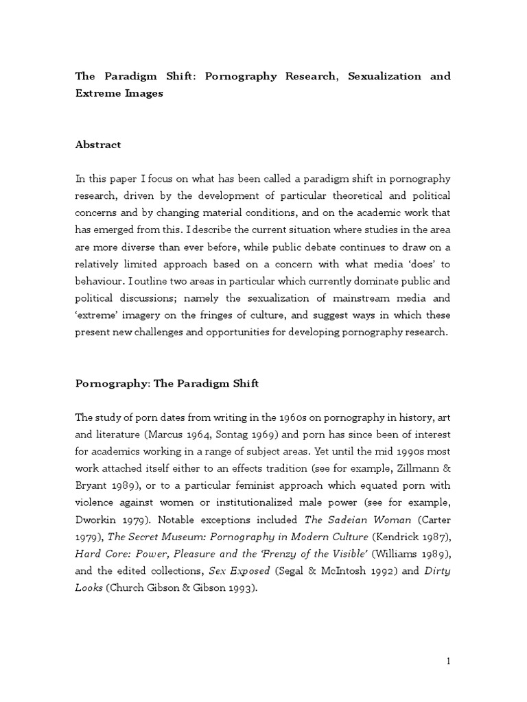 Paradigm Shift in Pornography Studies | PDF | Social Science | Feminism