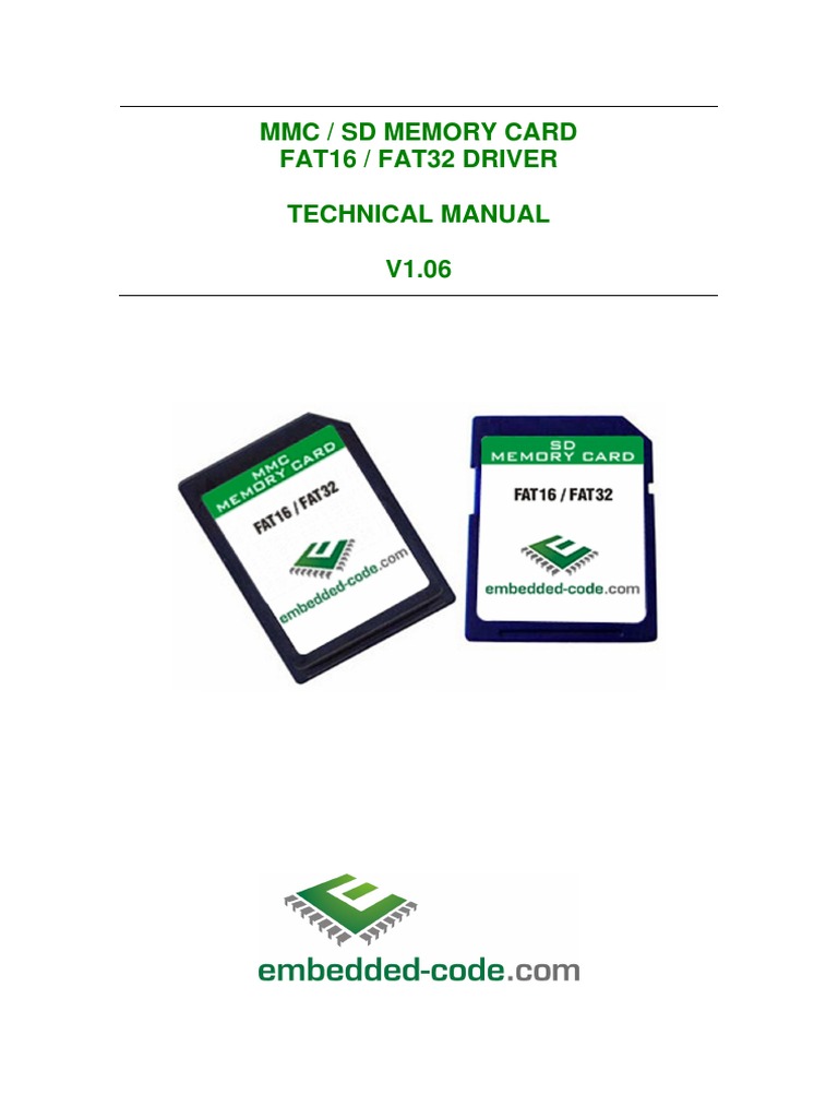 MMC SD Memory Card Driver Technical Manual | PDF