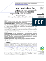 An Exploratory Analysis of The Project Management and Corporate Sustainability Capabilities For Organizational Success