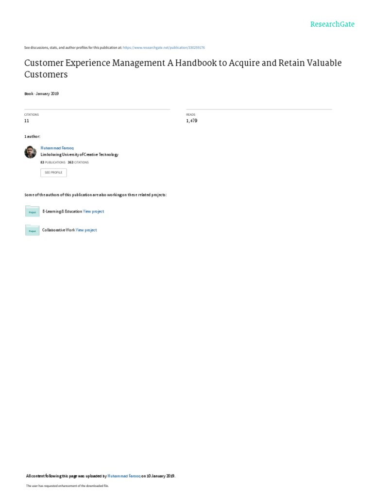 Customer Experience Management Handbook | PDF | Customer Experience ...
