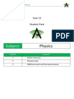 Year 13. Student Pack