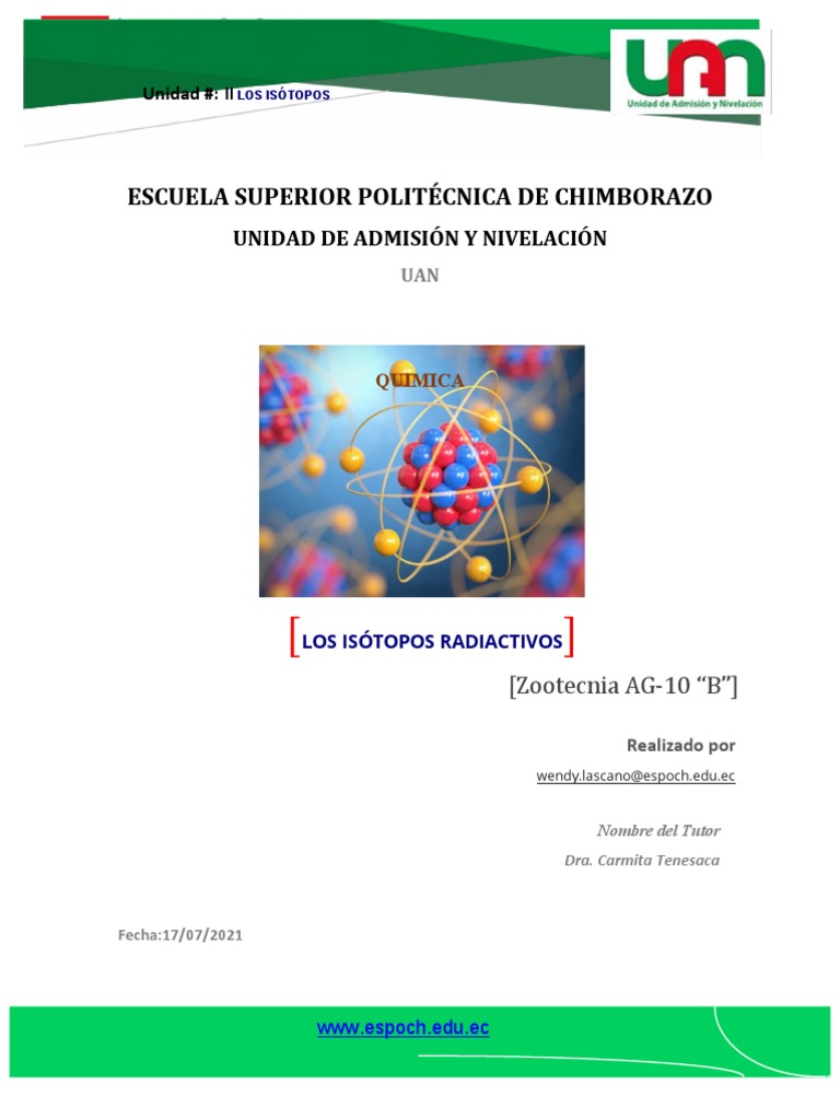 Isótopos Radiactivos y sus Usos Médicos | PDF | Isótopo | Neutrón