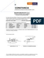 Constancia: Imagen Broadcast S.A.C