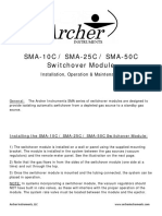 SMA-10C / SMA-25C / SMA-50C Switchover Module: Installation, Operation & Maintenance