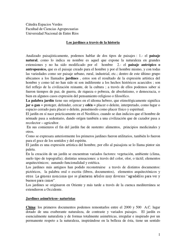 Historia de los Jardines a lo Largo del Tiempo | PDF | Renacimiento ...