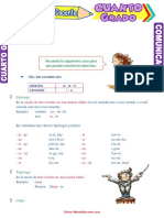 Diptongos Triptongos e Hiatos para Cuarto Grado de Primaria