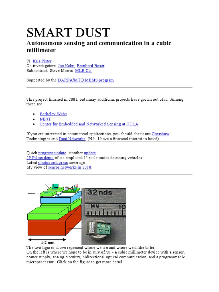 Smart Dust: Innovations & Applications | PDF | Microelectromechanical ...