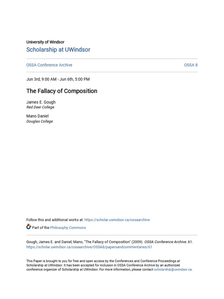 The Fallacy of Composition | PDF | Fallacy | Argument