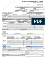 Planilla de Informacion Del Cliente PN