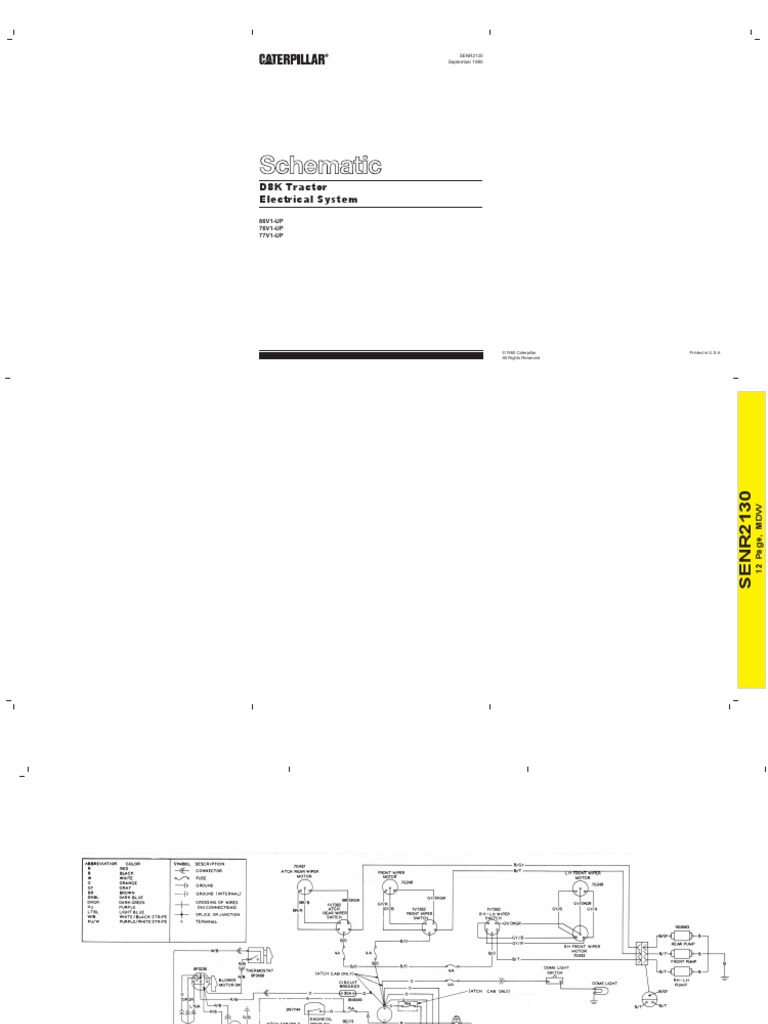 D8K Tractor Electrical System: 66V1-UP 76V1-UP 77V1-UP | PDF ...