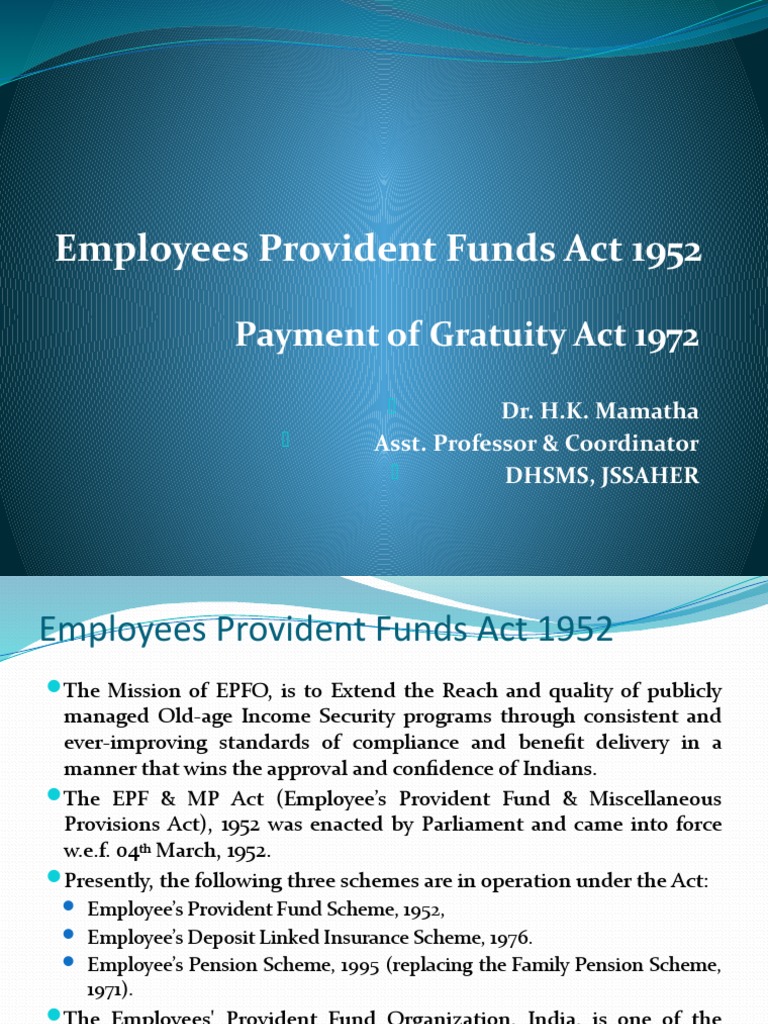 PF Act Notes | PDF | Pension | Employment