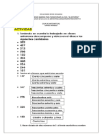 Actividad de Numeros de 3 Cifras Julio 7