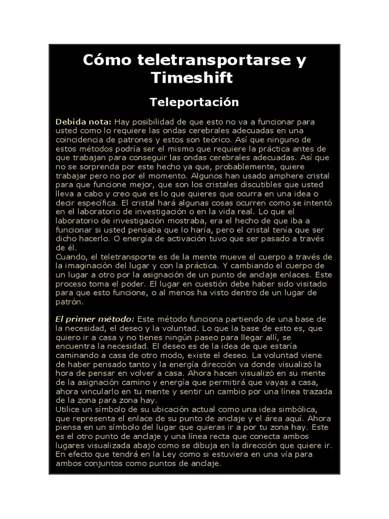 Cómo Teletransportarse y Timeshift | Descargar gratis PDF ...